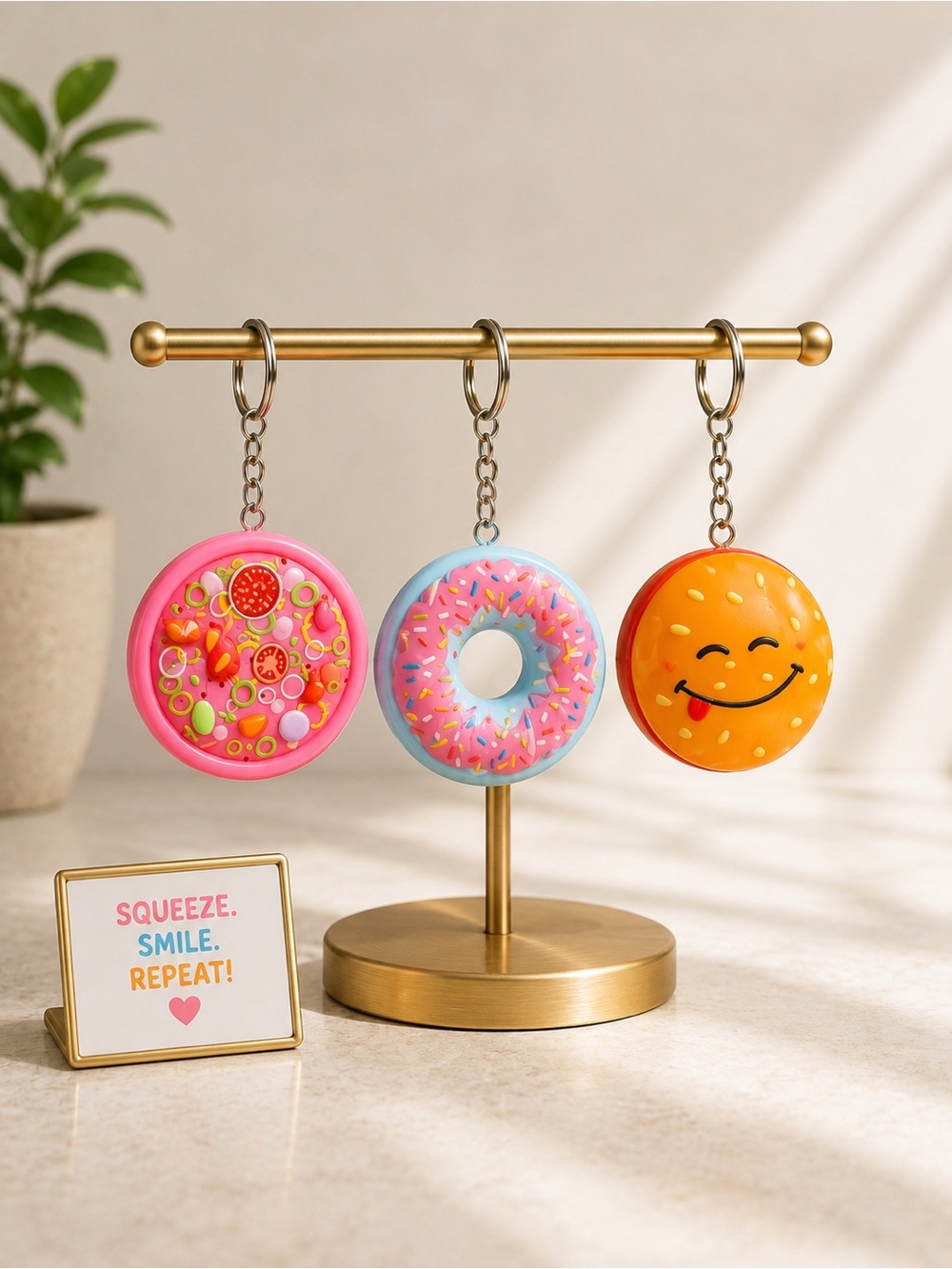 Set of 3 Squeeze Keychain Set NWOT